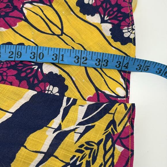 Urban Outfitters Yellow Blue Magenta Floral Halter One Shoulder Cotton Dress M - Picture 14 of 15